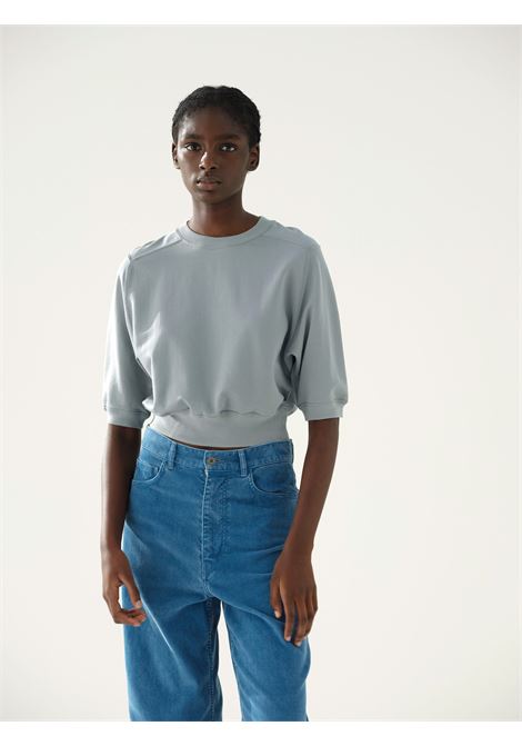 half sleeved sweatshirt woman grey AURALEE | A25SP04NUASH GRAY